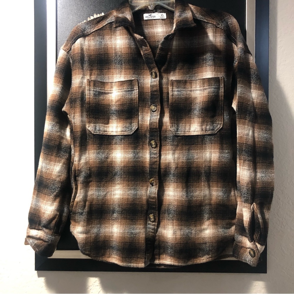 Hollister Brown Plaid Shirt